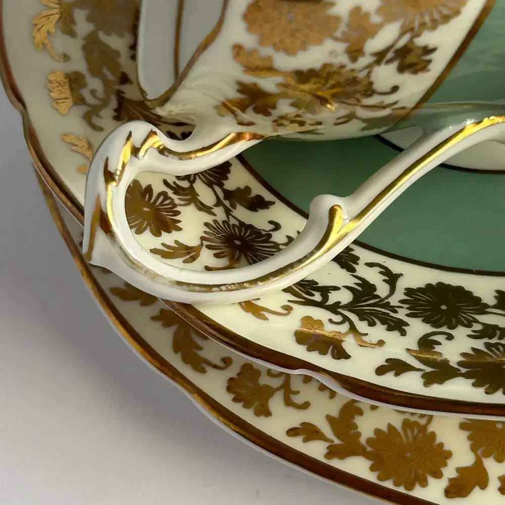 Paragon Royal Warrant Mint Gold Bone China Teacup Saucer Trio